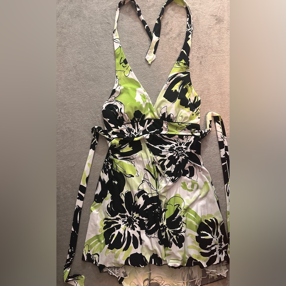 Speechless Green and Black Halter Dress